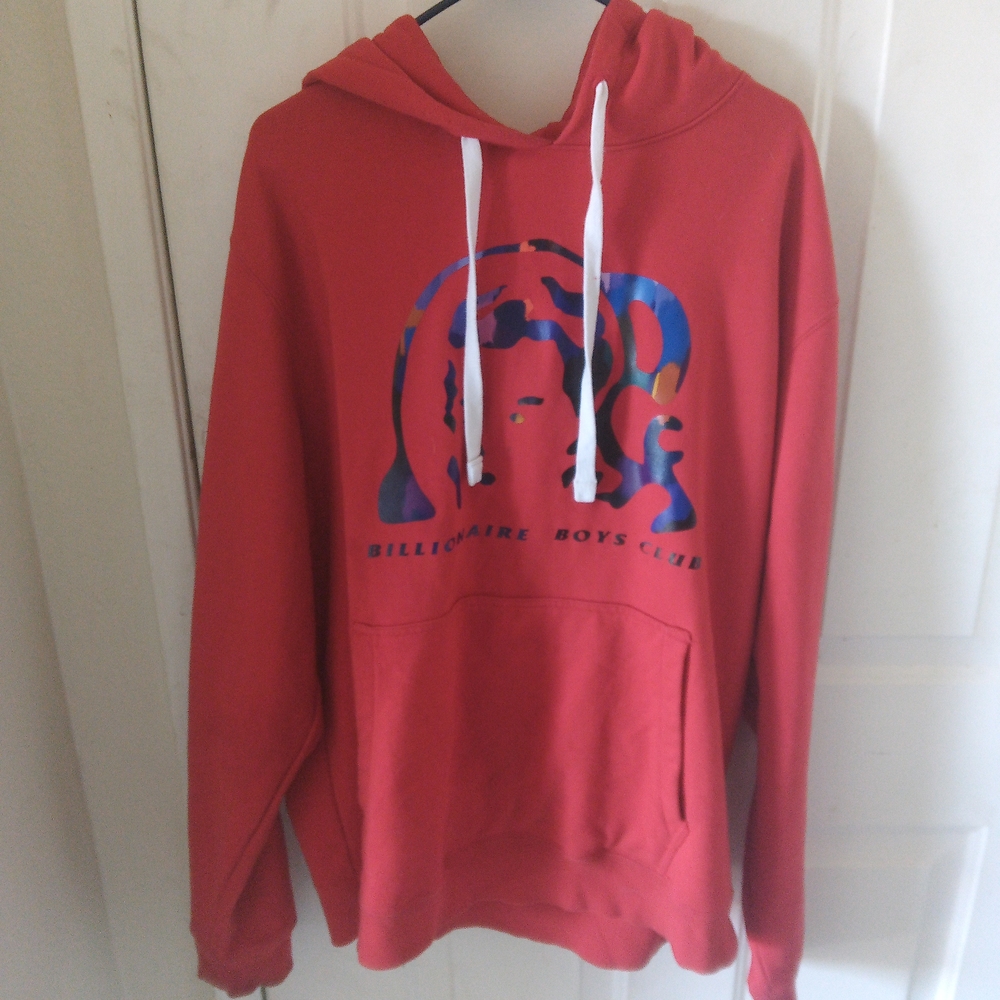 Billionaire Boys Club Red Hoodie with Blue Graphic